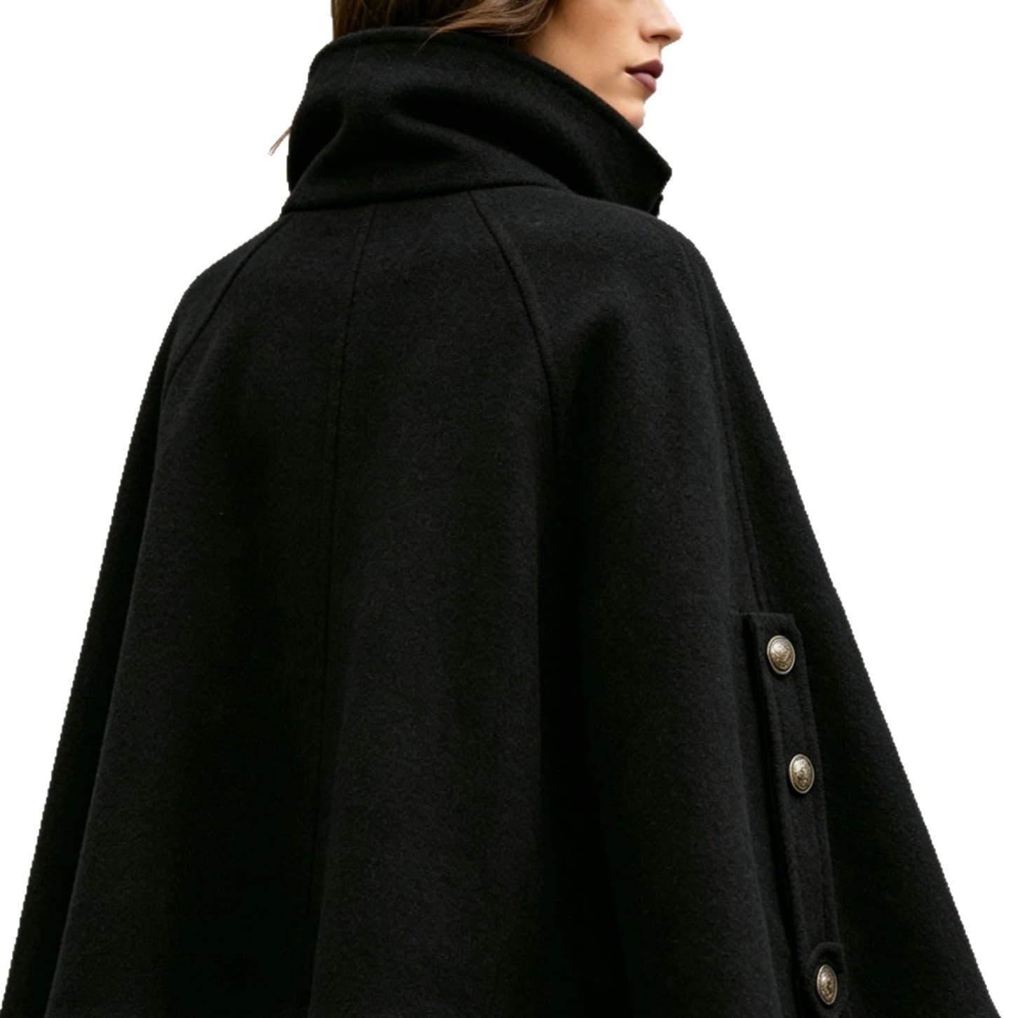 Women's Versatile Loose-fitting Short Wool Coat With A Stand-up Collar