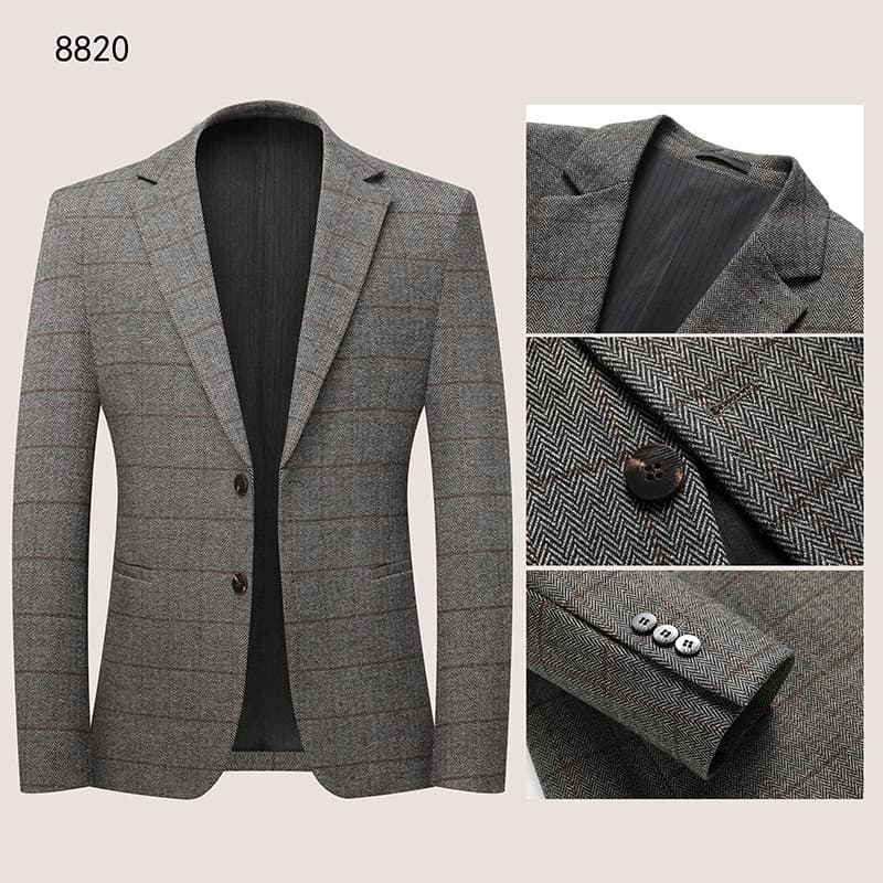 Mens Casual Suit Stretchy Wrinkle-free Trendy Suit