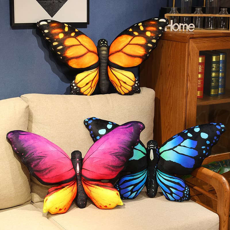 Simulation Butterfly Plush Pillow - Soft Stuffed Animal Toy for Kids Bedroom Decor Gift