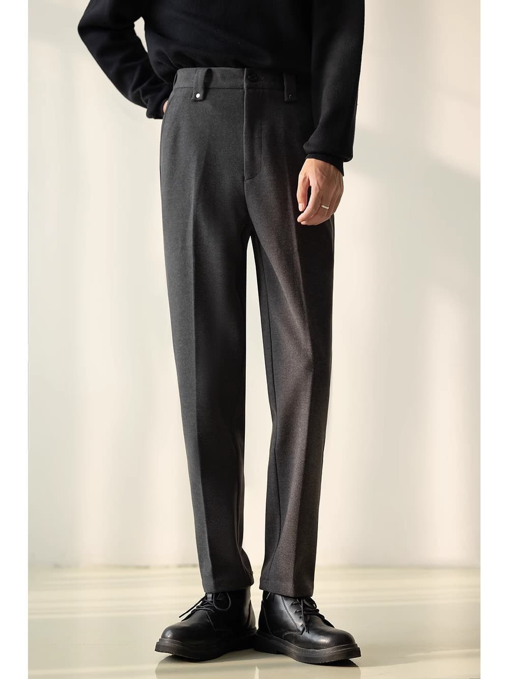 Mens Stylish Casual Straight-leg Suit Pants