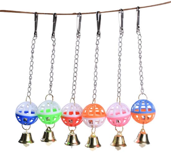 Bird Toy With Bells Two-tone Bell Pendant Parrot Bird Sound Making Toy