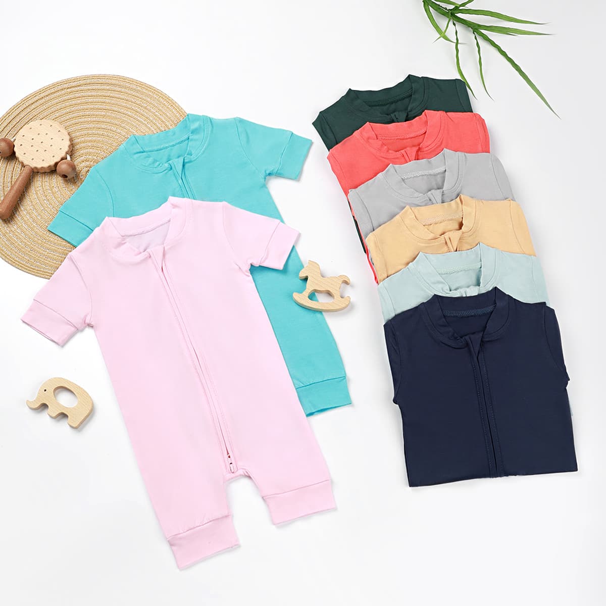 Summer Lightweight Infant And Toddler Boxer-style Zip-up Onesie