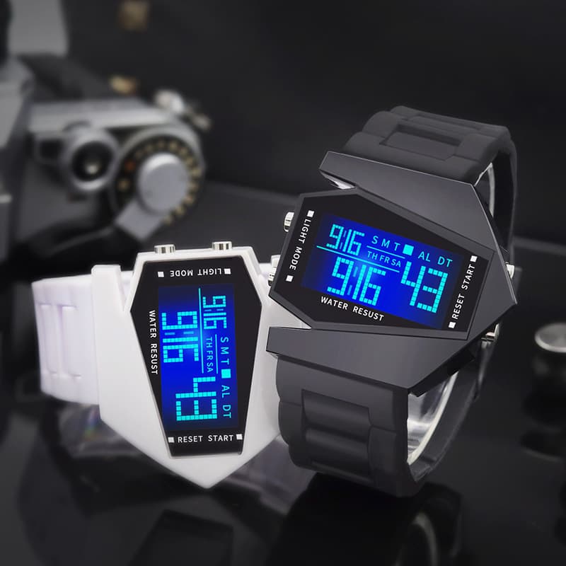 Luminous Multifunctional Square Fighter Jet Watch