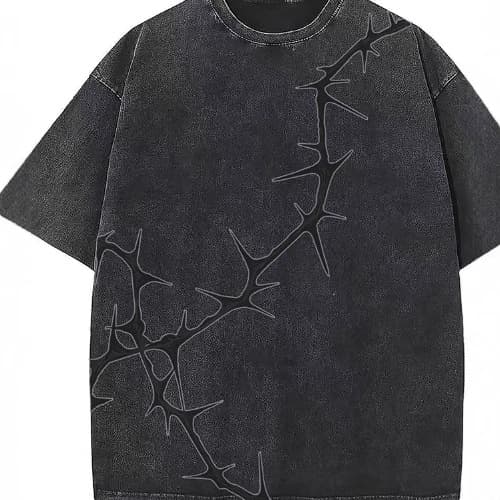 Lightning Graffiti Line Series Printed T-Shirt