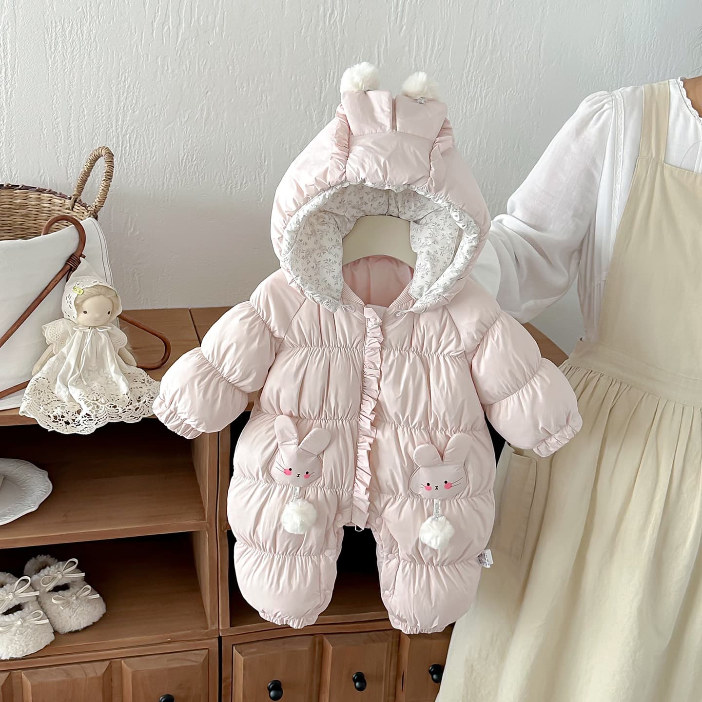 Baby Down Jacket Princess Flower Onesie