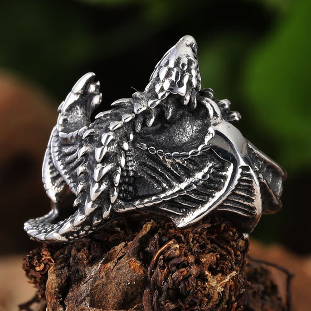 Retro Dinosaur Men's Stainless Steel Ring