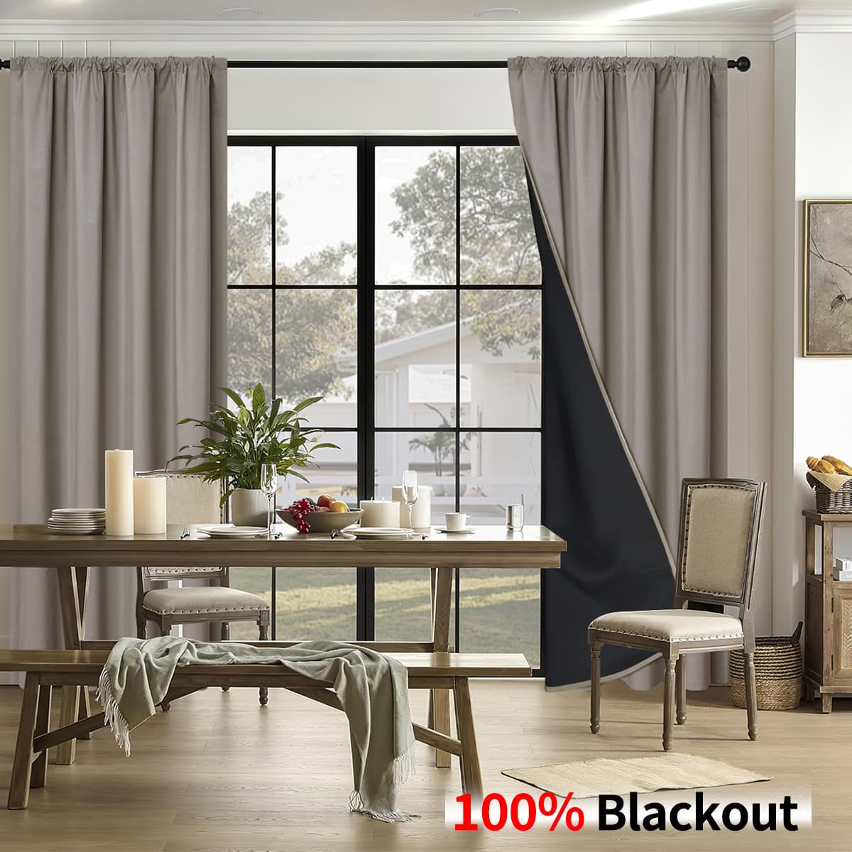 Full-shade Rod-pocket Sun-blocking Curtain