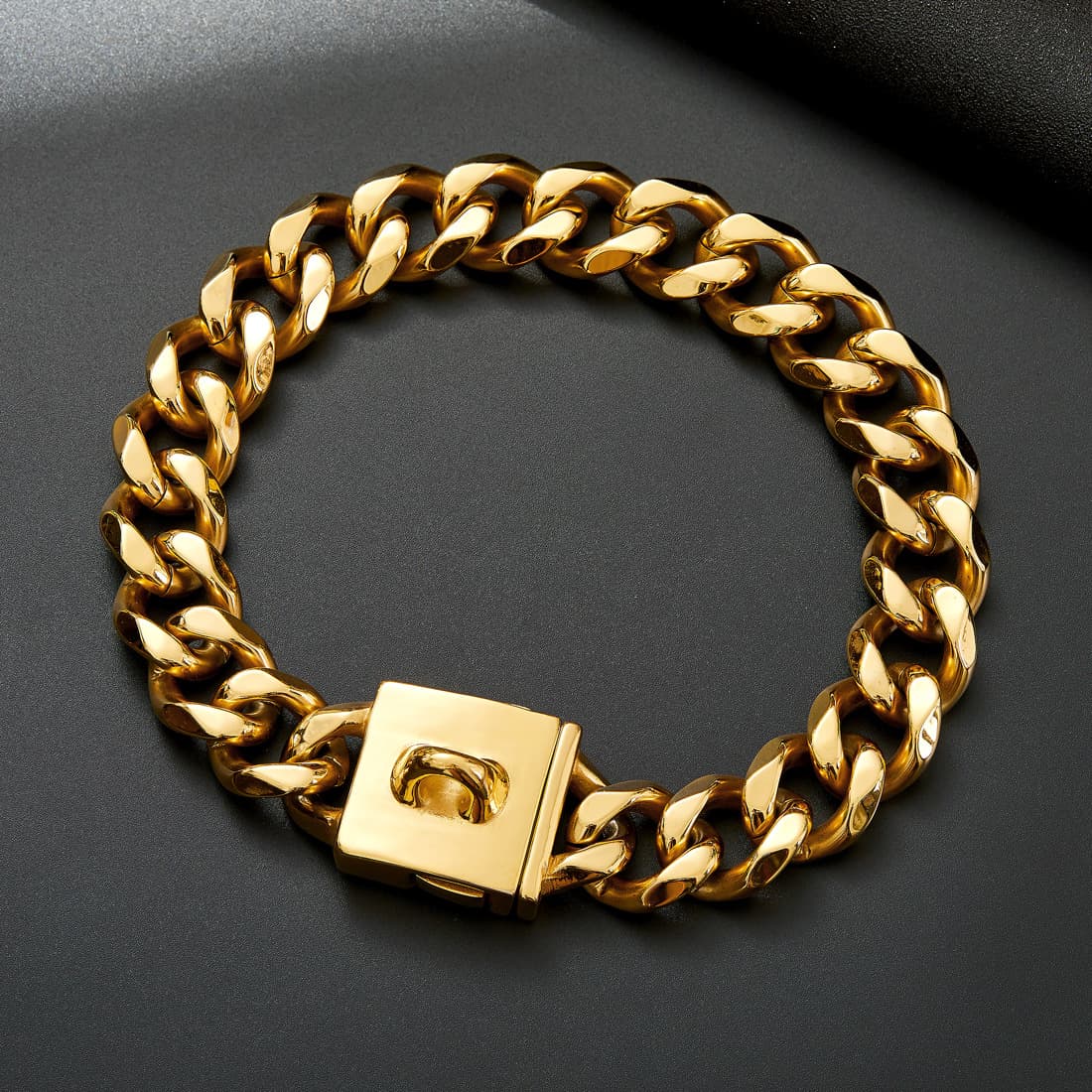 Stainless Steel Gold And Silver Buckle Pet Dog Necklace Collar