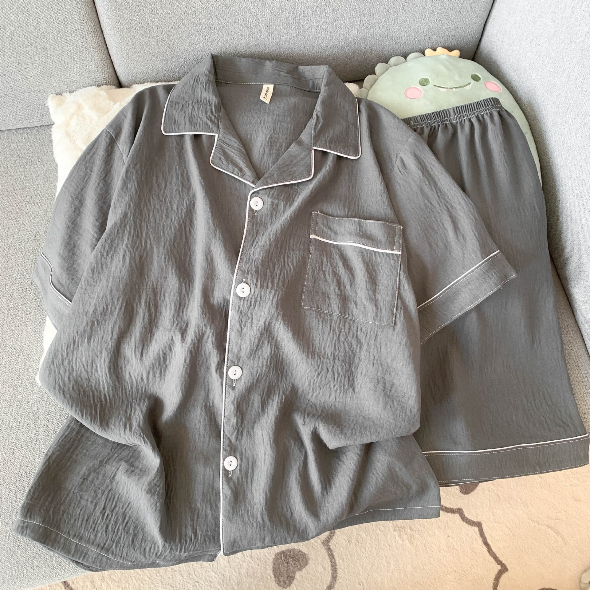Men's Summer Short-sleeve Shorts Thin Loungewear Set