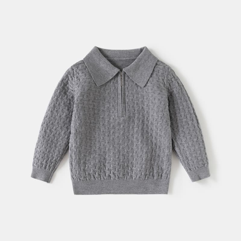 Boys Fashionable Casual Half-Zip Sweater