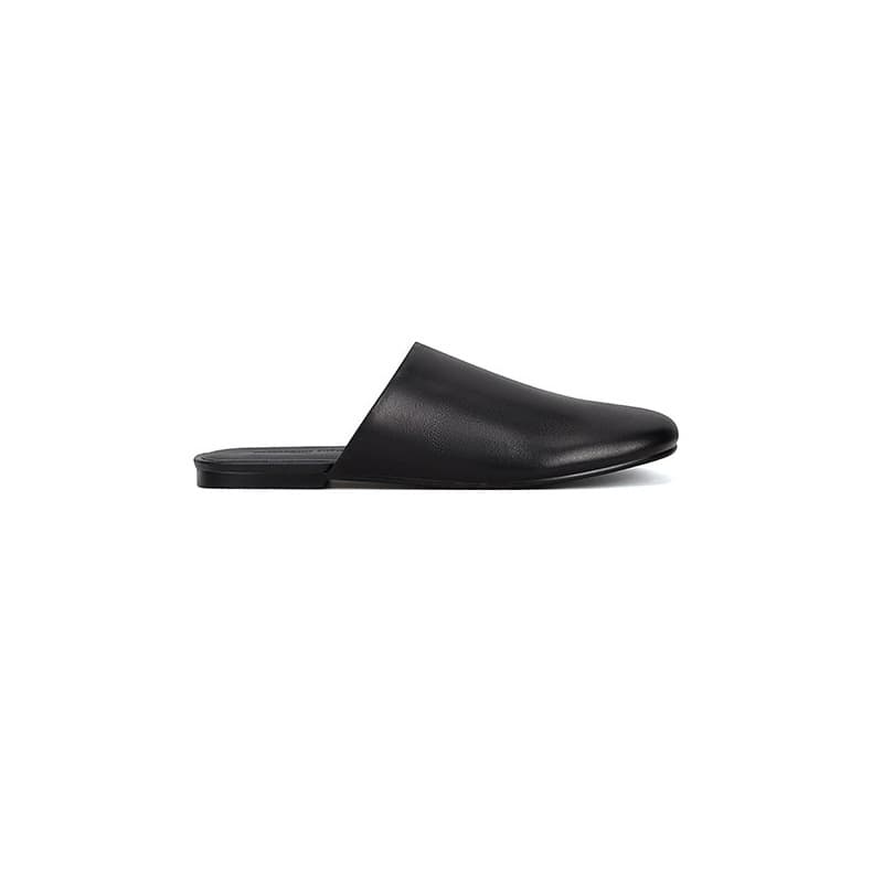 Women's Square-toe Flat-heeled Mule Sandals