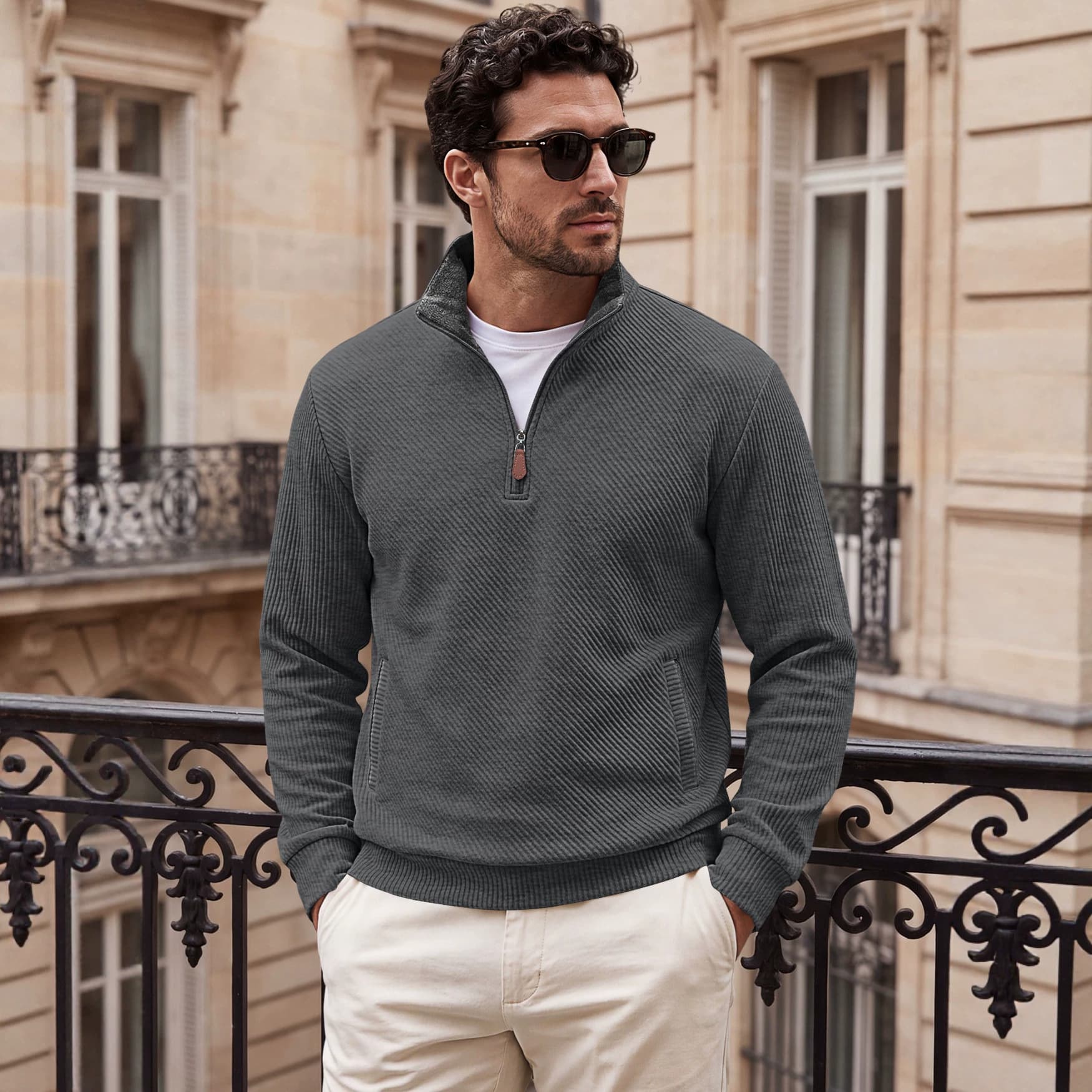 Men's Half-zip Long-sleeve Hoodie