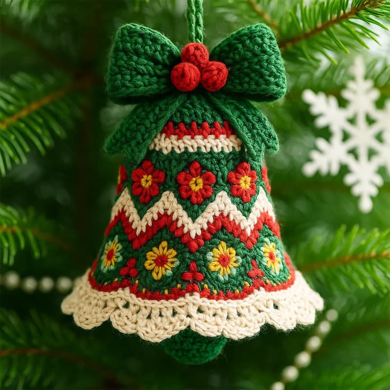 2D Flat Christmas Bell Christmas Tree Decoration Pendant