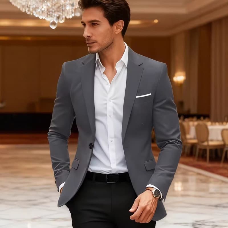 Mens Business-Casual Suit Jacket Korean Style