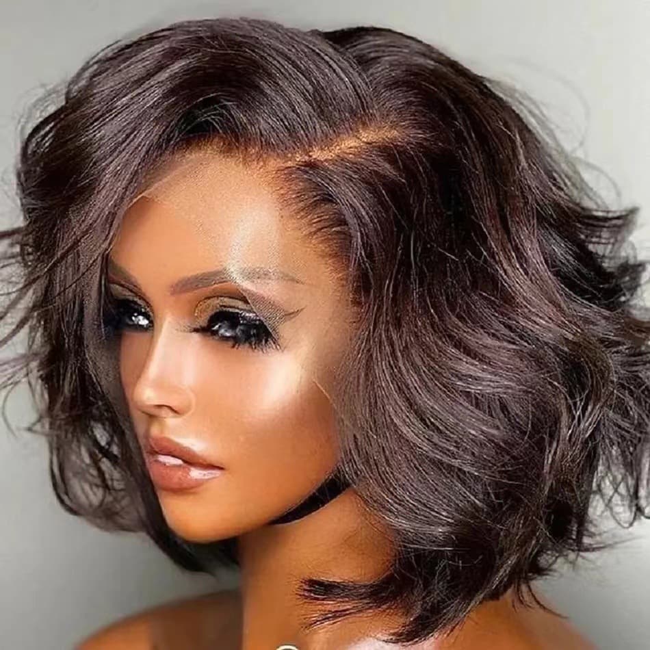 Front-lace European And American Fashion Short Curly With Big Waves Wig Cap