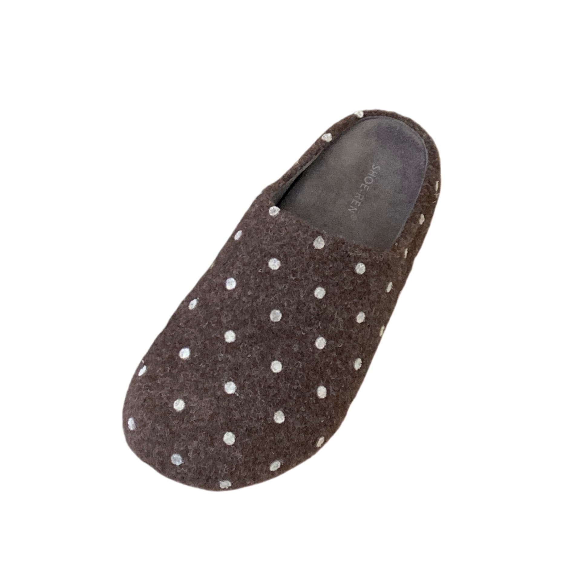 Womens Round-toe Height-increasing Thick-soled Polka-dot Wool Slippers