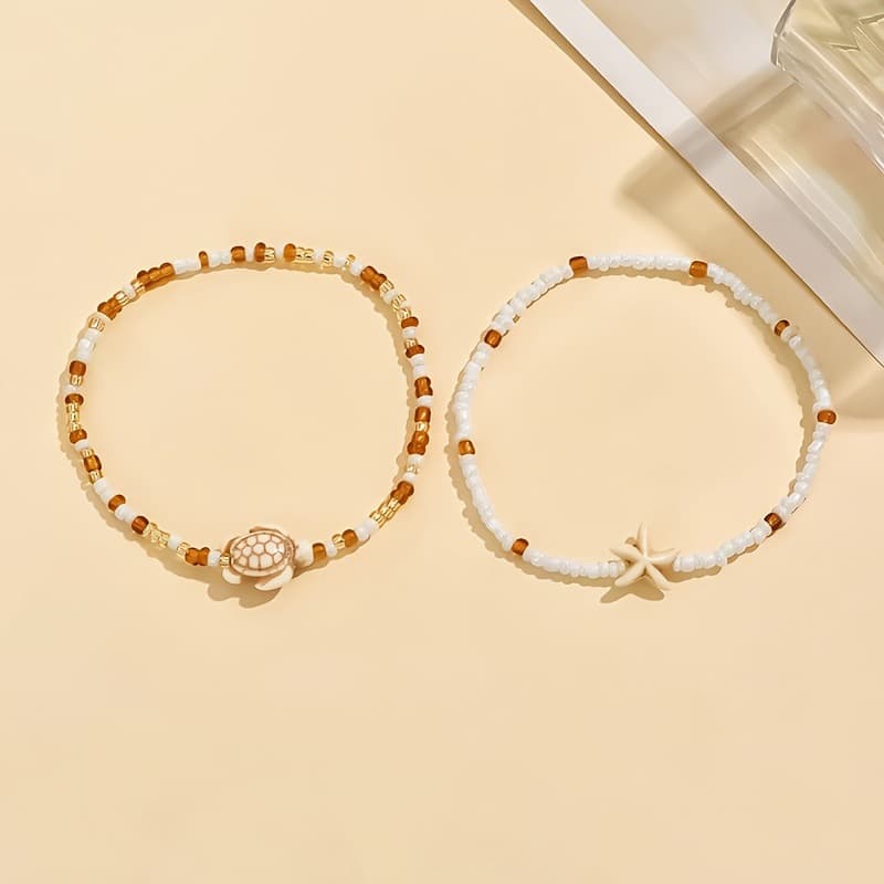 Summer Minimalist Starfish And Shell Women's Anklet