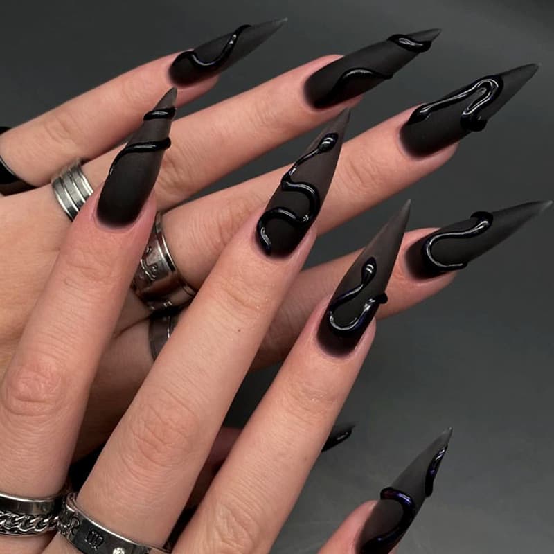 Long-stiletto Wearable Nail Gel Patch For Manicure