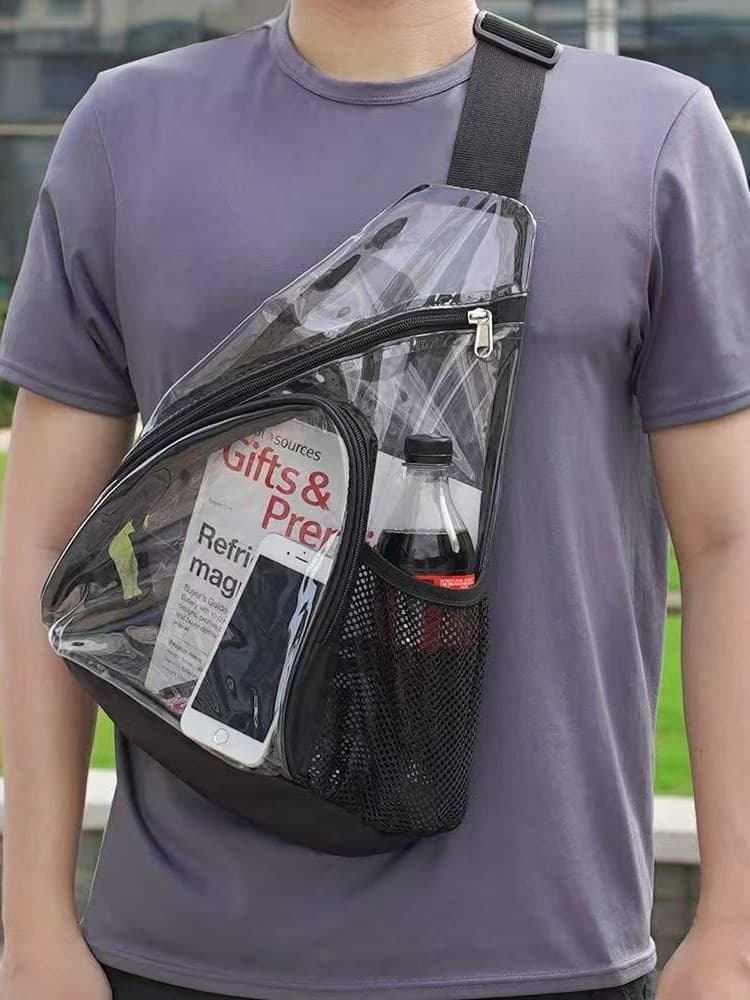 Plastic Transparent Single-shoulder Portable Crossbody Bag Waterproof And Large-capacity