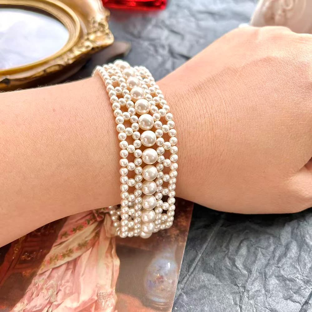 French-style Light-luxury Pearl Bracelet And Necklace Set