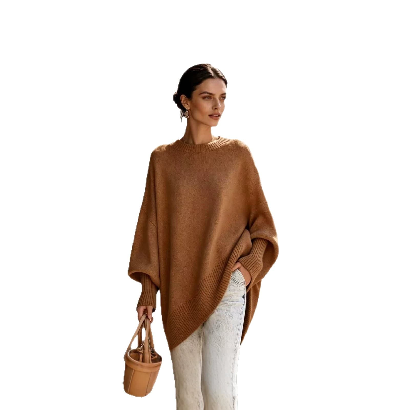 Women's Solid-Color Sweater In A Relaxed Casual Style