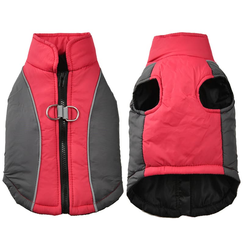 Pet Clothes Reflective Coat Autumn And Winter Clothing New Contrast Color Shell Traction Thickened Warm