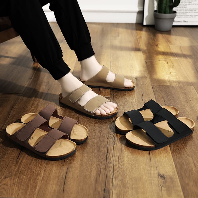Mens Cork Slippers Soft For Summer Outdoor Wear