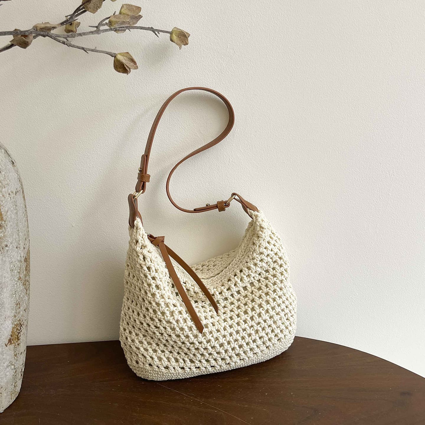 Handheld Shoulder-worn Casual Woven Crossbody Bag