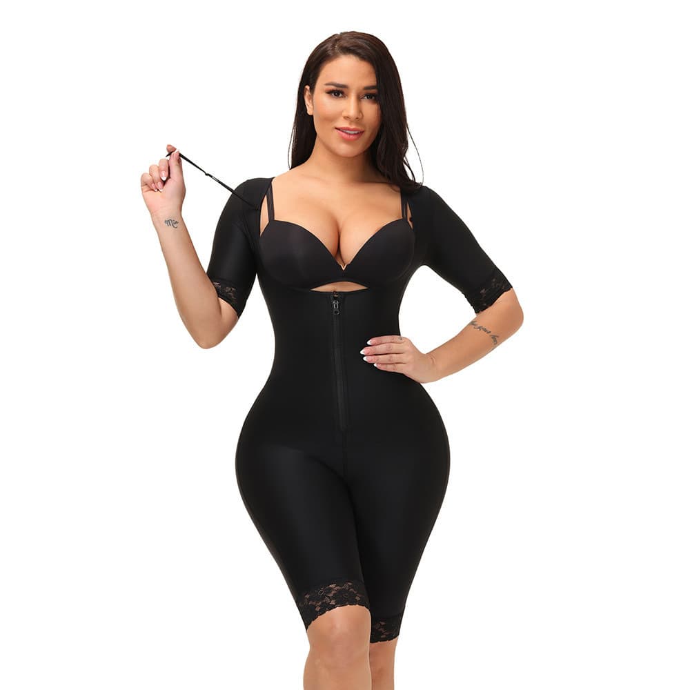 Full-body Shapewear Tummy-control Long-sleeve Three-quarter-length Hip-lifting Pants