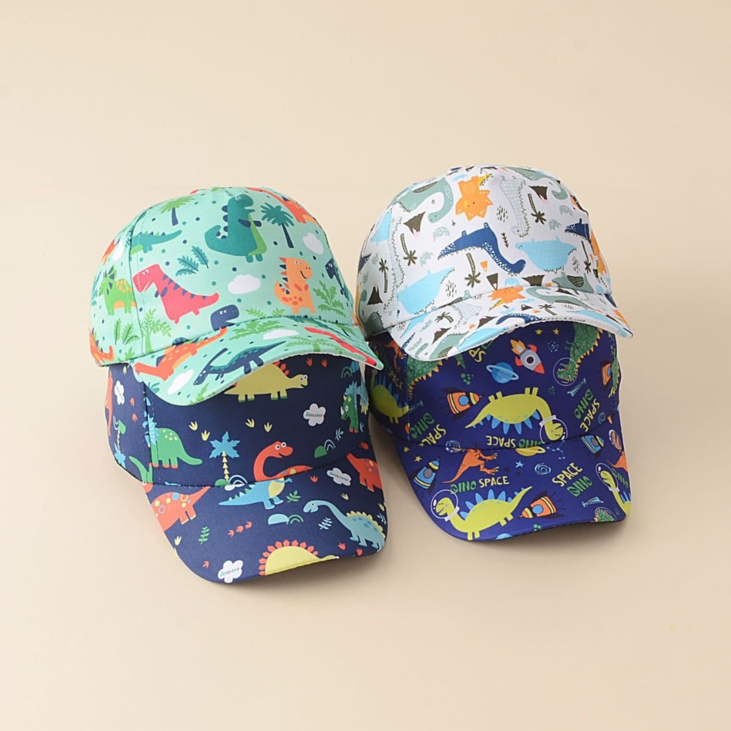 Boys Cartoon-Print Dinosaur Peaked Cap