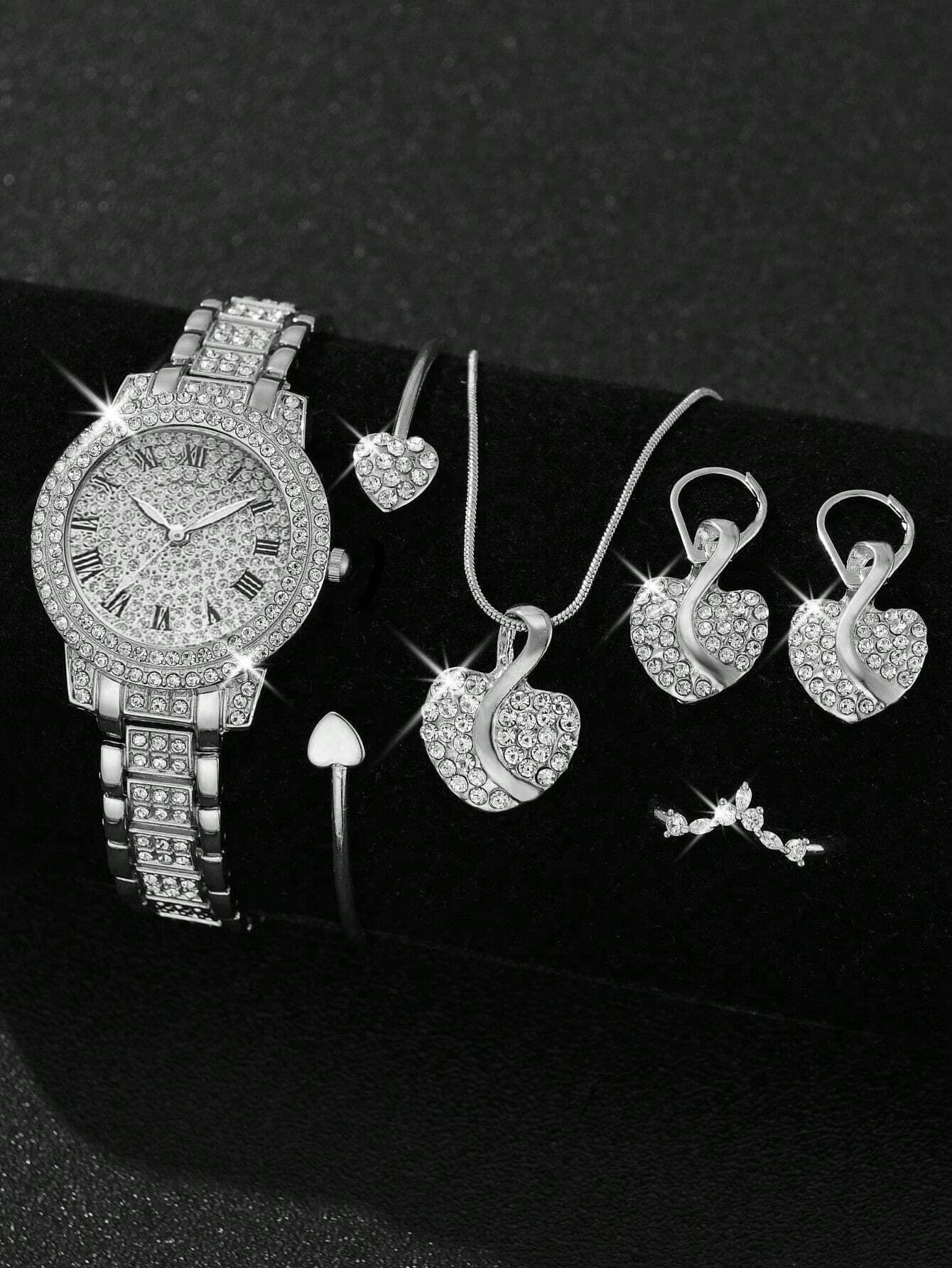 Diamond-Encrusted Fashionable High-End Watch Set