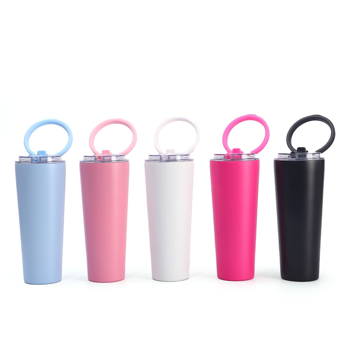 Large-Capacity Straight Straw Outdoor Portable Stainless Steel Insulated Water Bottle