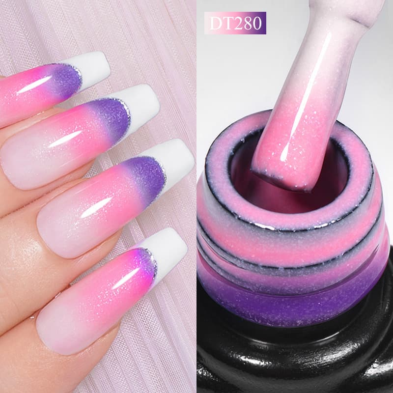 Shimmering Thermal Gel Fashion Nail Polish PU Protective Film For Nail Art