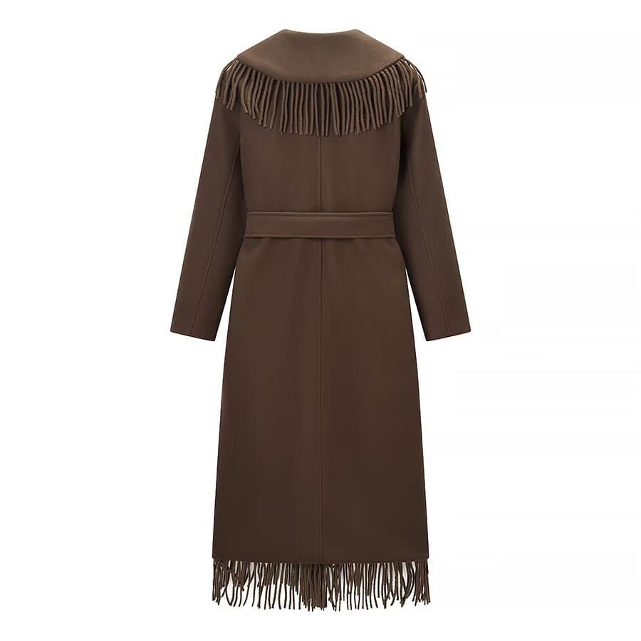 Women's Tasseled Wool Long Coat