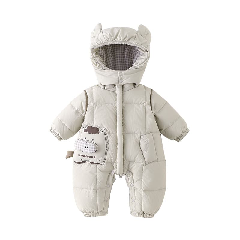 White Duck Down One-piece Down Jacket For Baby Boys