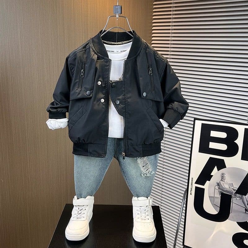 Boys' Western-style Fashionable Baseball Jacket