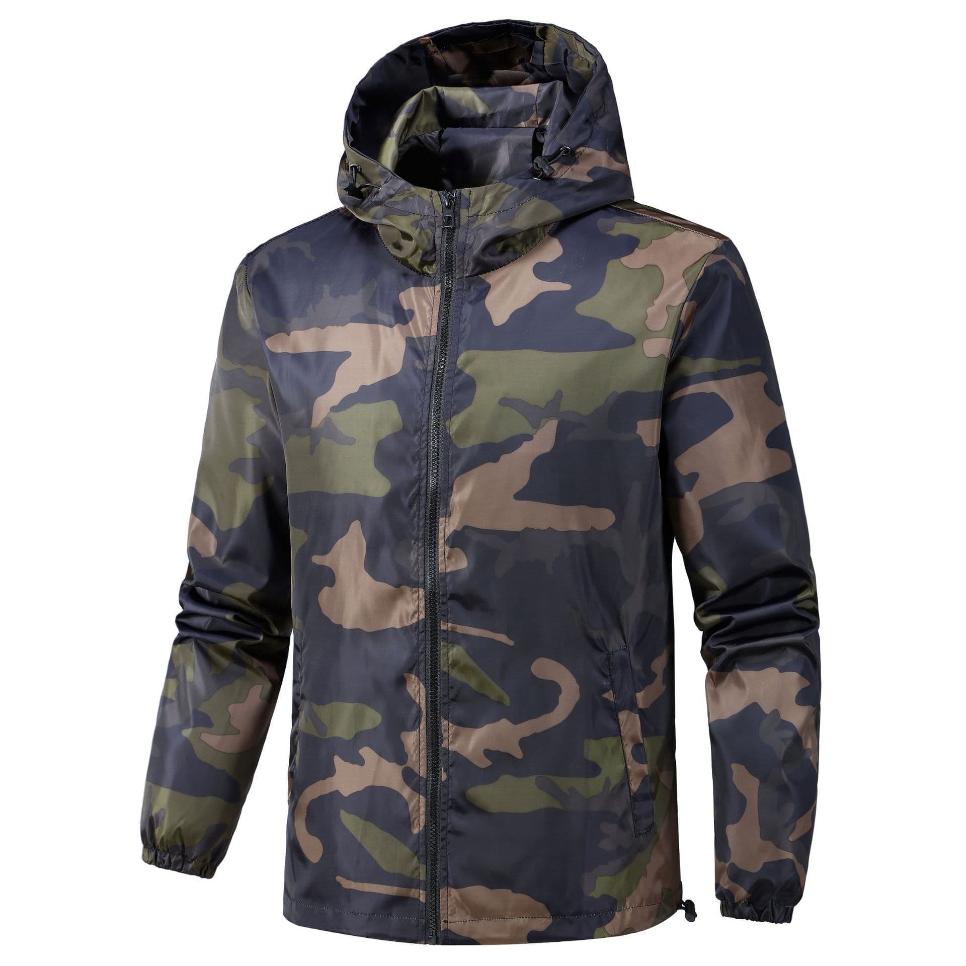Fashionable Hooded Jacket With Patch Pockets On The Side Seams