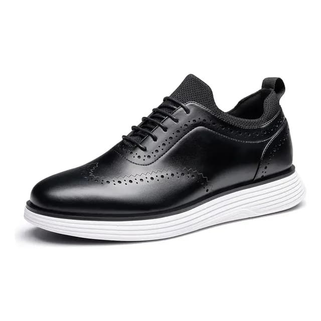 Men's Hollow-carved Leather Sneakers
