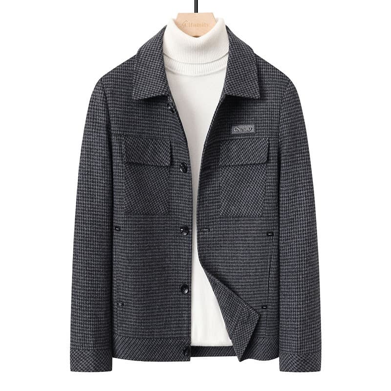 Autumn Houndstooth Lapel Minimalist Jacket