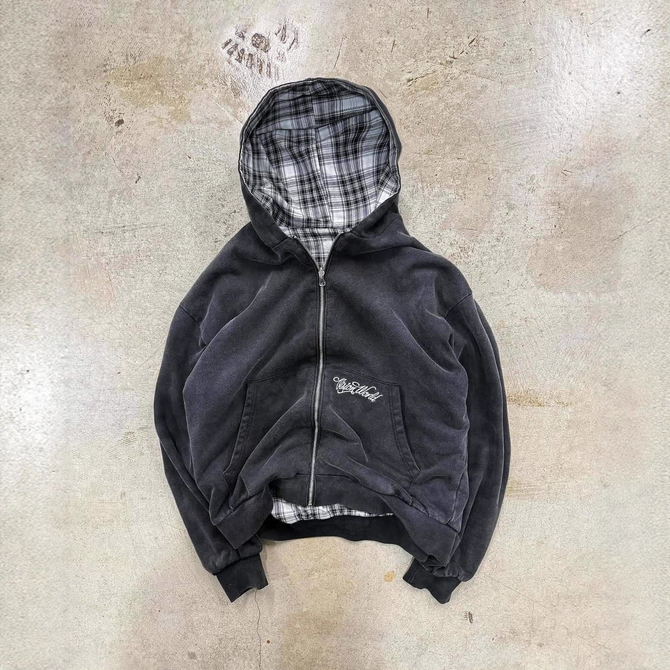 Plain-colored Plaid Fashionable And Versatile Sweatshirt