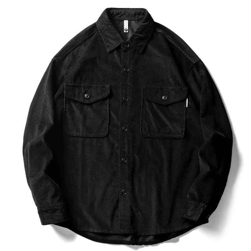 Casual Pu Shuai Corduroy Workwear Men's Long Sleeve Shirt Coat