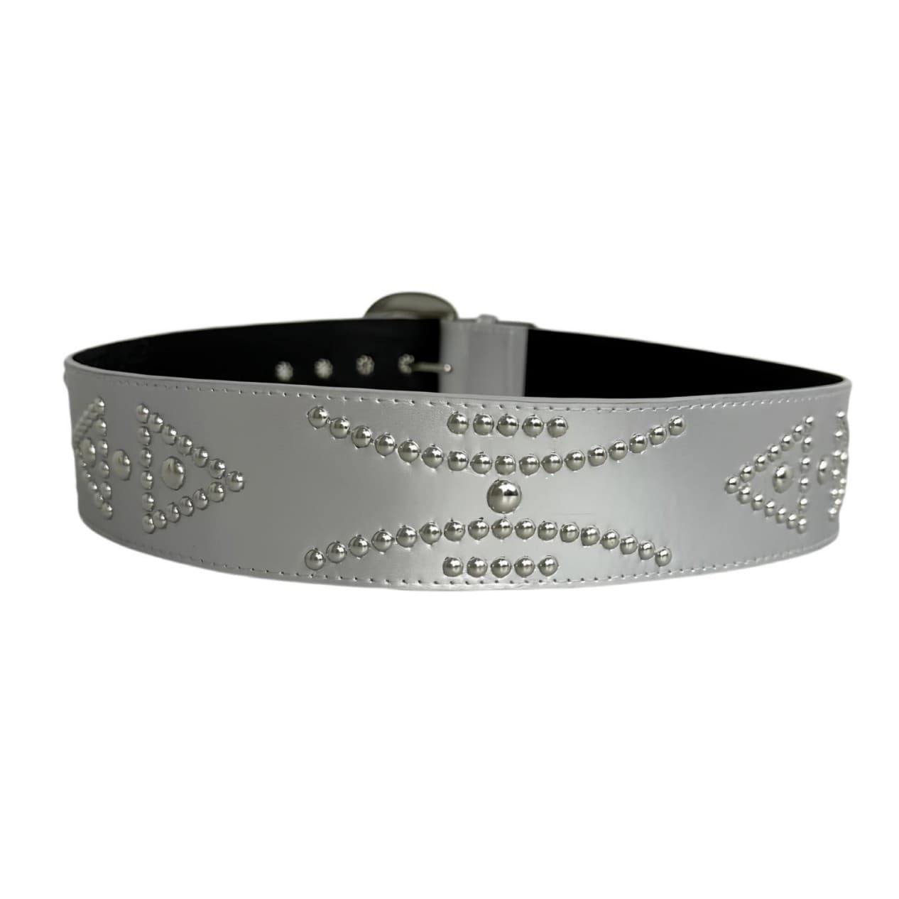 Women's Retro Silver Wide-buckle Belt