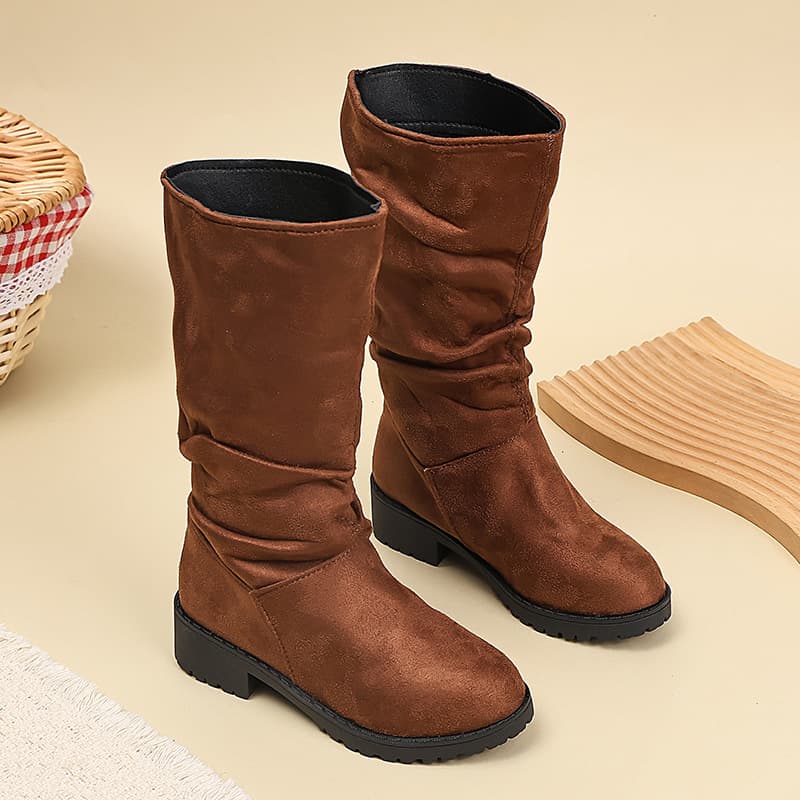 Korean-style Velvet-lined High-top Kids' Fashion Boots