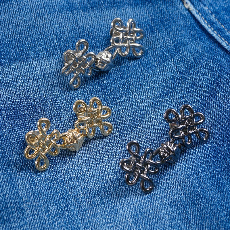 Chinese Style Adjustable Waist Button - Removable No-Sew Denim Extender For Pants Jeans Modification