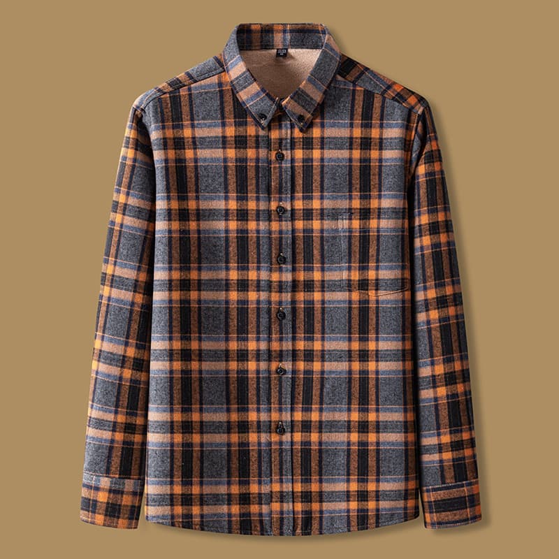 Plaid Long-sleeve Casual Shirt For Middle-aged And Elderly People