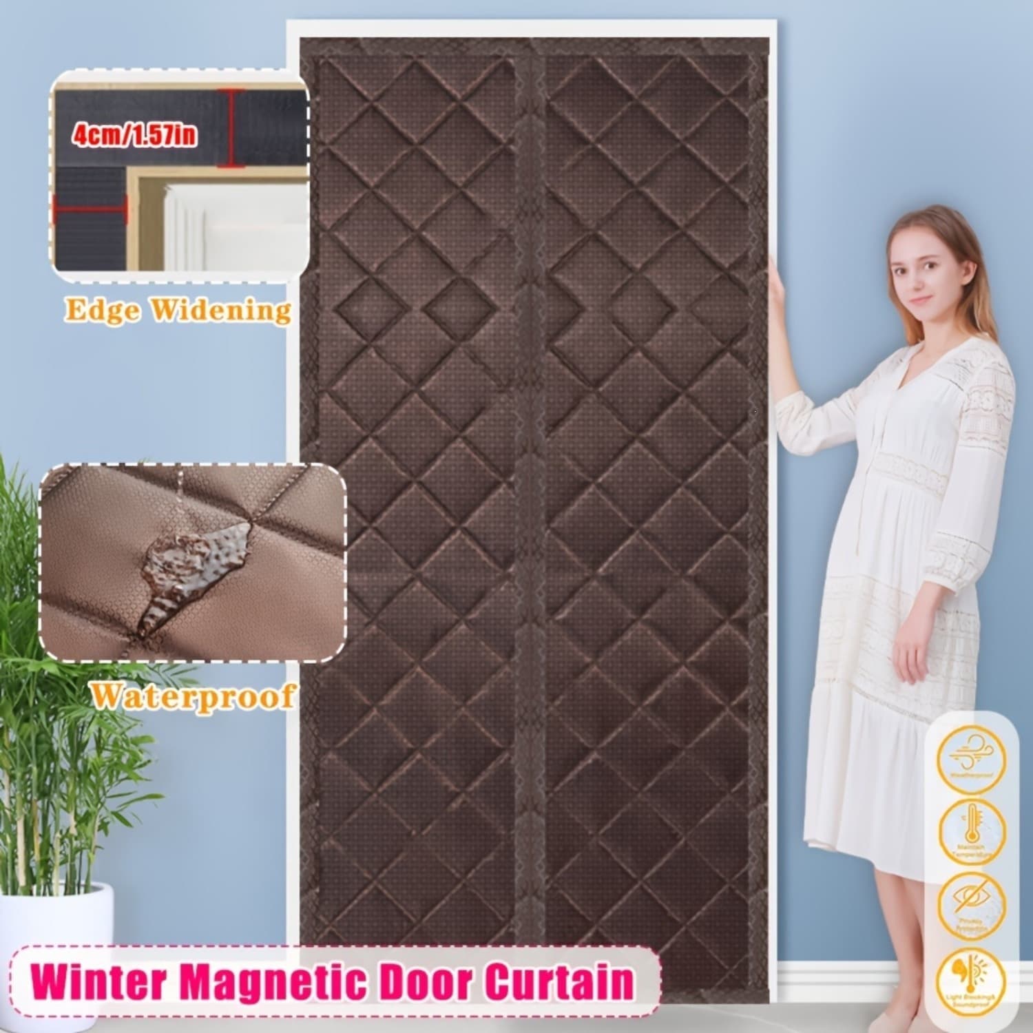 Winter Warmth And Wind-Proof Home Partition Cotton Door Curtain