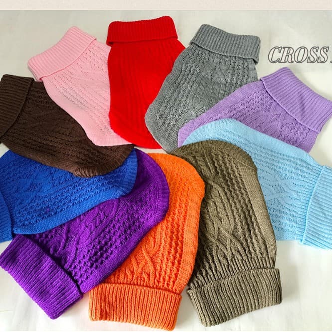 Pet Clothing Dog Apparel Miniature Dog Cable-Knit Sweater
