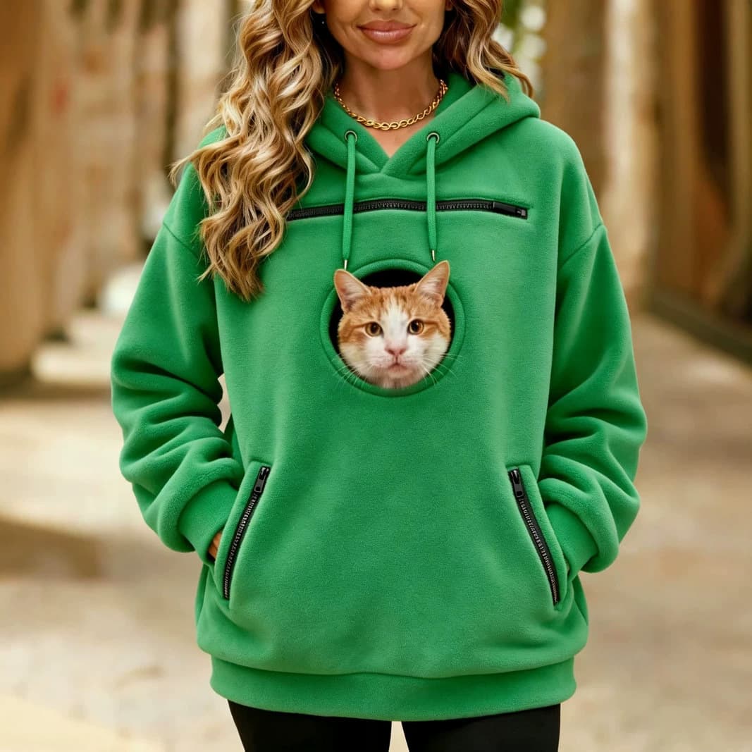 Women's Hooded Pet Top With Pockets