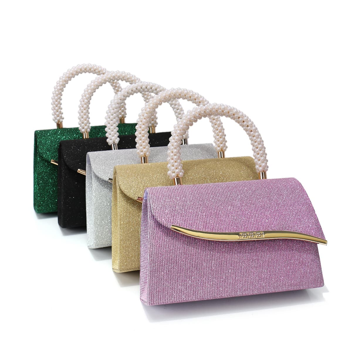 Small Square Bag With Metal Strip Detailing
