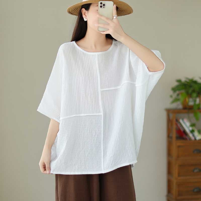 Plus-size Figure-flattering Batwing-sleeve Top